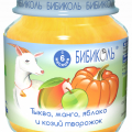Пюре Бибиколь тыква, манго, яблоко и козий творожок